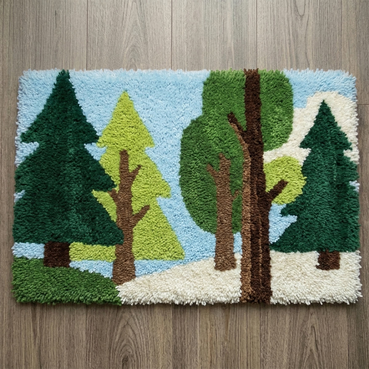 Rubbyoo Latch Hook Rug Kit - Forest Scene | Bedroom Decorative Rug | New Home Gift - 75×50cm - image 1