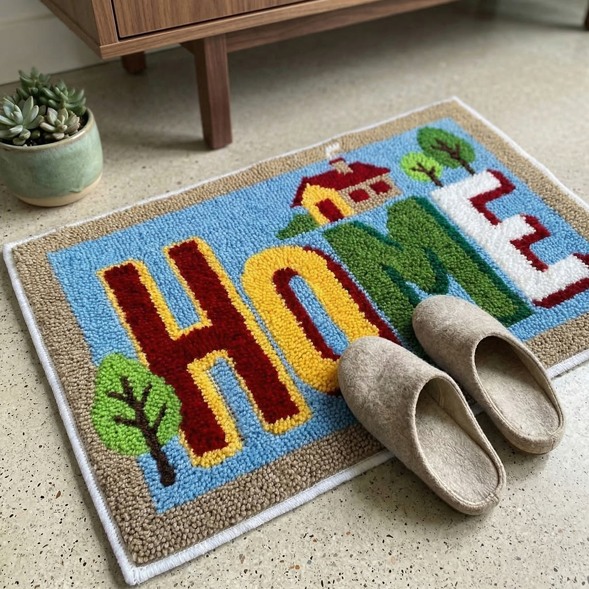 Rubbyoo Latch Hook Rug Kit - Home | Front Door Mat | Special Housewarming Gift - image 3