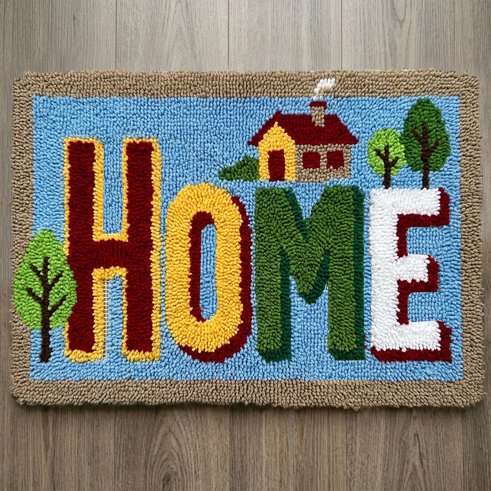 Rubbyoo Latch Hook Rug Kit - Home | Front Door Mat | Special Housewarming Gift - 75×50cm - image 1