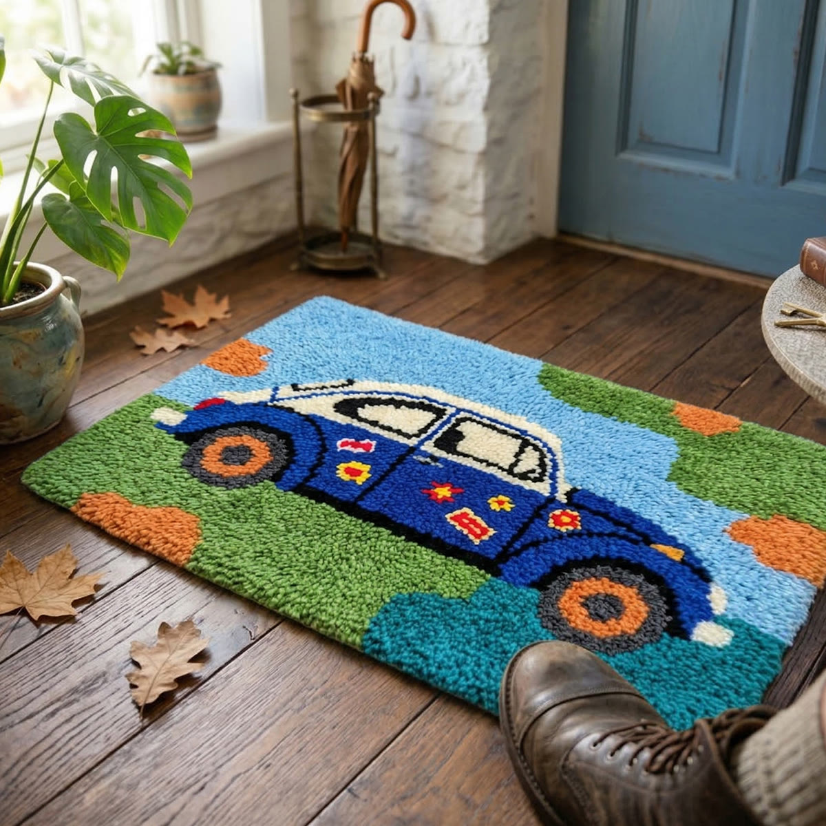 Rubbyoo Latch Hook Rug Kit - Retro-style Car | Car Lover Gift | New Home Gift - image 2