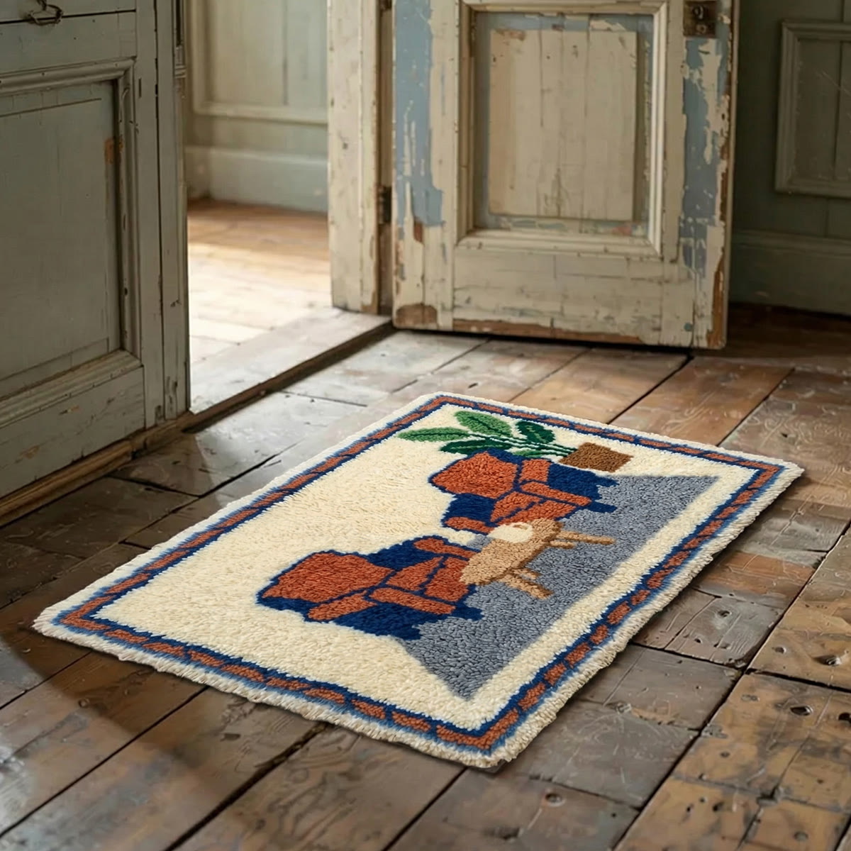 Rubbyoo Latch Hook Rug Kit - Cozy Time | Handmade Living Room Mat | Perfect Home Decoration - image 2