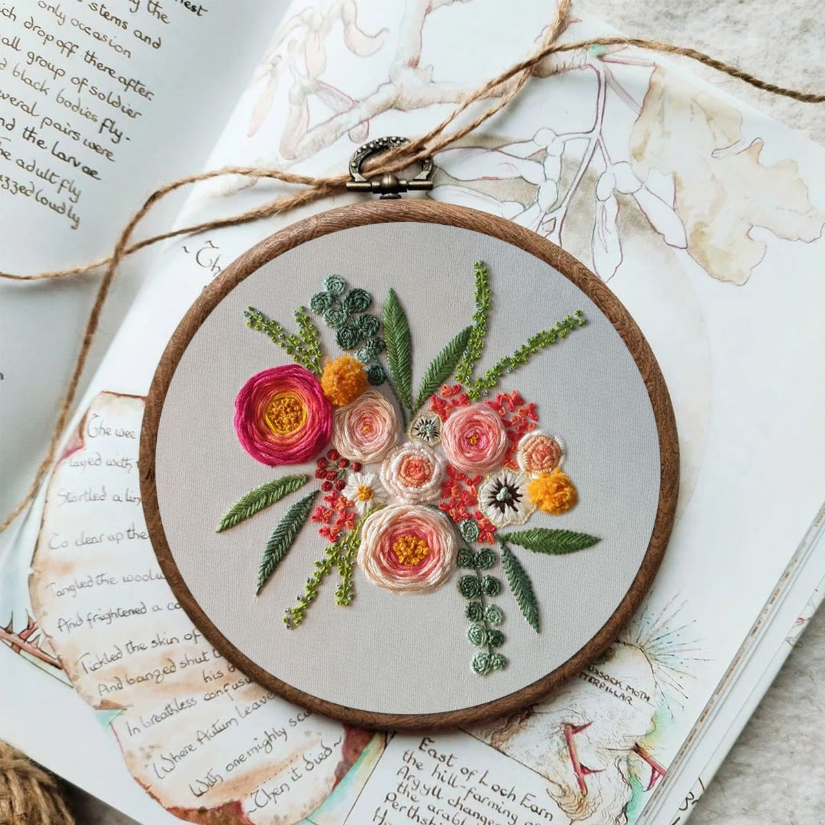 Rubbyoo Embroidery Kit - Spring Blooming | Floral Handmade Craft | Diy Sewing Art - image 2