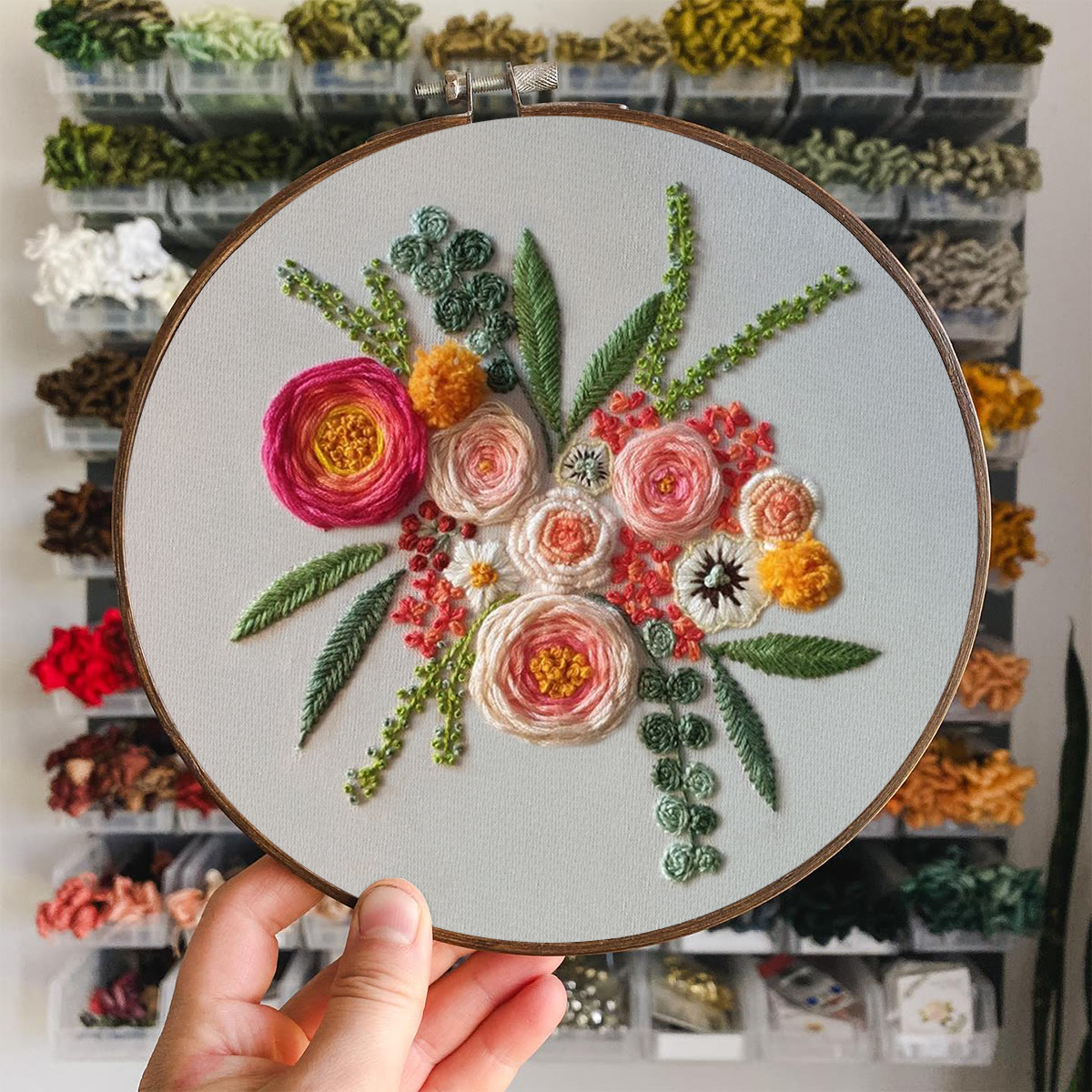 Rubbyoo Embroidery Kit - Spring Blooming | Floral Handmade Craft | Diy Sewing Art - image 7