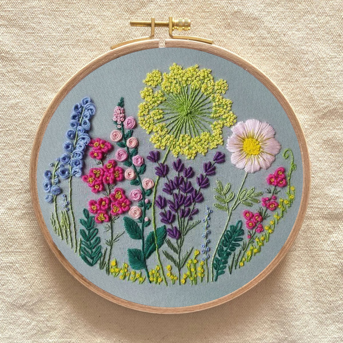 Rubbyoo Embroidery Kit - Wildflowers | Flower Embroidery Pattern| Diy Sewing Kit - image 9