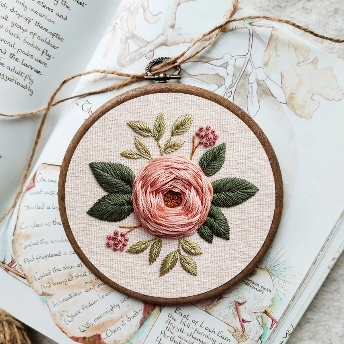 Rubbyoo Embroidery Kit - Charming Rose | Floral Design Art | Embroidery Pattern For Beginner - image 2