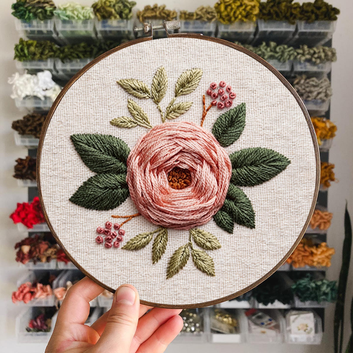 Rubbyoo Embroidery Kit - Charming Rose | Floral Design Art | Embroidery Pattern For Beginner - image 7