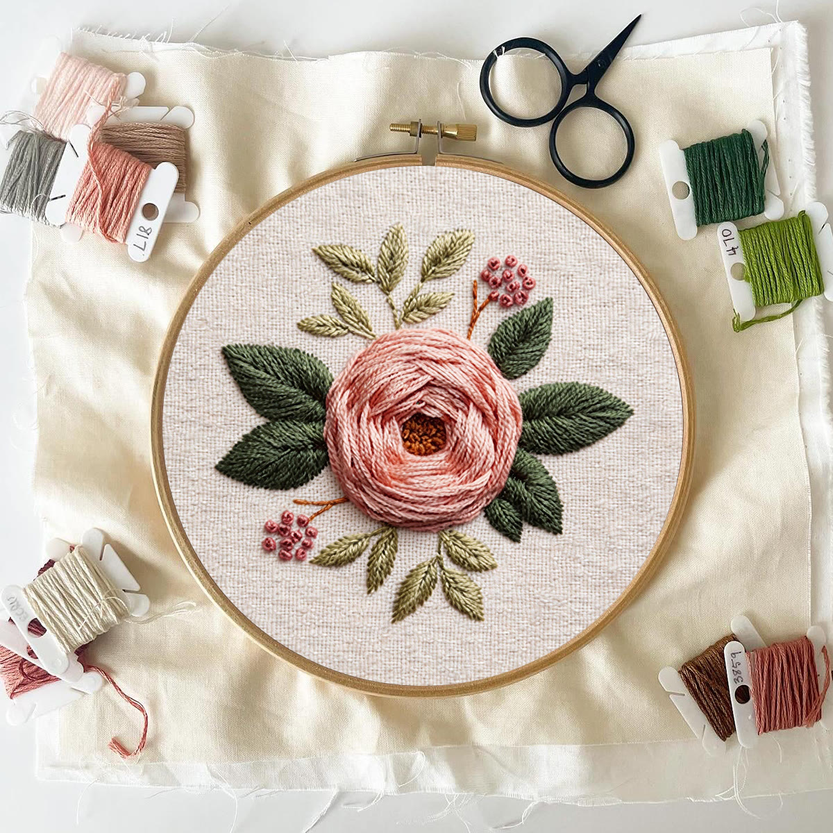 Rubbyoo Embroidery Kit - Charming Rose | Floral Design Art | Embroidery Pattern For Beginner - image 6