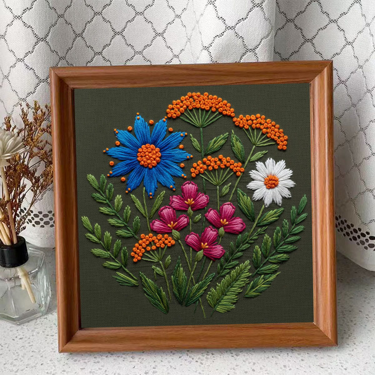 Rubbyoo Embroidery Kit - Colorful Wildflowers | Beginner Diy Spring Craft | Idea Handmade Gift - Embroidery Kit Plus An Extra Frame - image 4