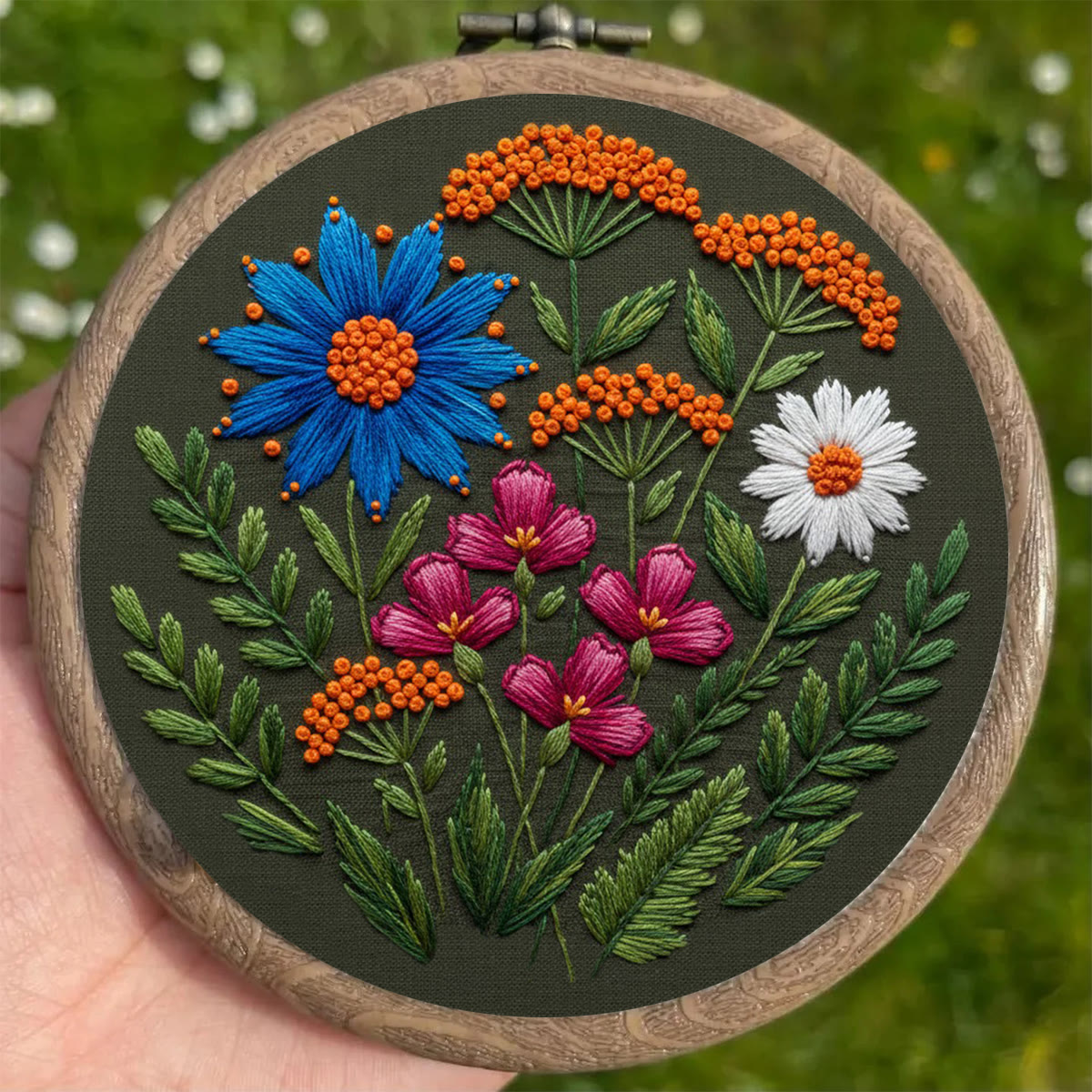 Rubbyoo Embroidery Kit - Colorful Wildflowers | Beginner Diy Spring Craft | Idea Handmade Gift - image 3