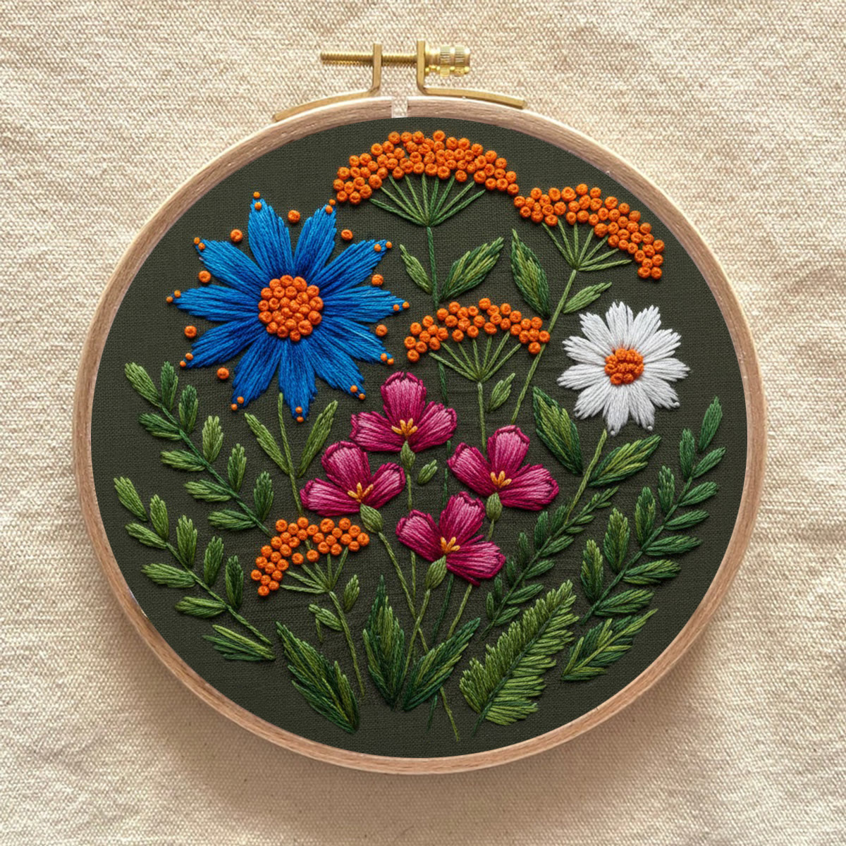 Rubbyoo Embroidery Kit - Colorful Wildflowers | Beginner Diy Spring Craft | Idea Handmade Gift - image 9