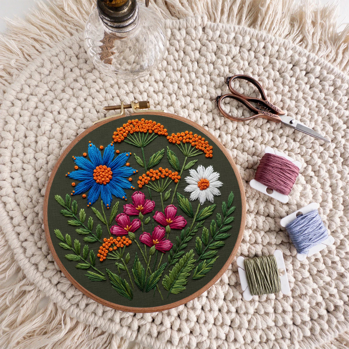 Rubbyoo Embroidery Kit - Colorful Wildflowers | Beginner Diy Spring Craft | Idea Handmade Gift - image 2