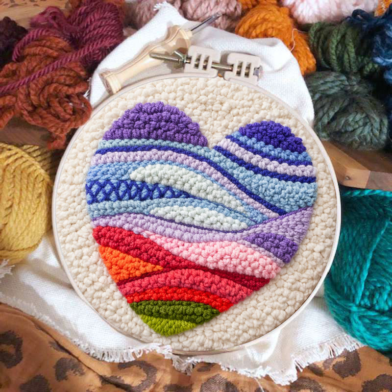 Vivid Heart Punch Needle Kit - Idea Handmade Craft | Perfect Gift For Mom - image 4