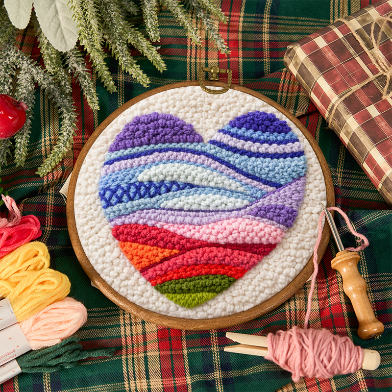 Vivid Heart Punch Needle Kit - Idea Handmade Craft | Perfect Gift For Mom - image 6