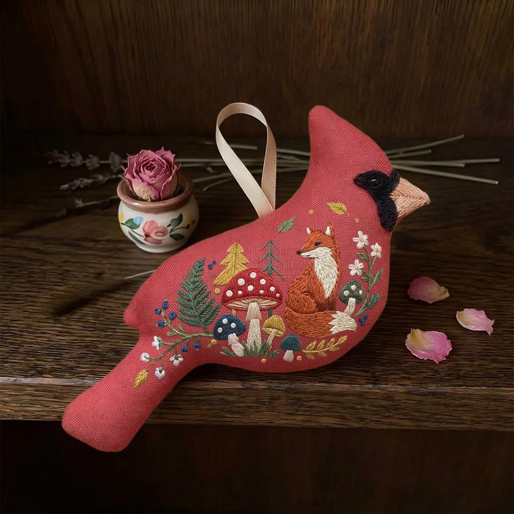 Rubbyoo Cardinal Embroidery Kit - Fox And Mushroom | Birthday Gift | Fairy Forest Decor - image 7