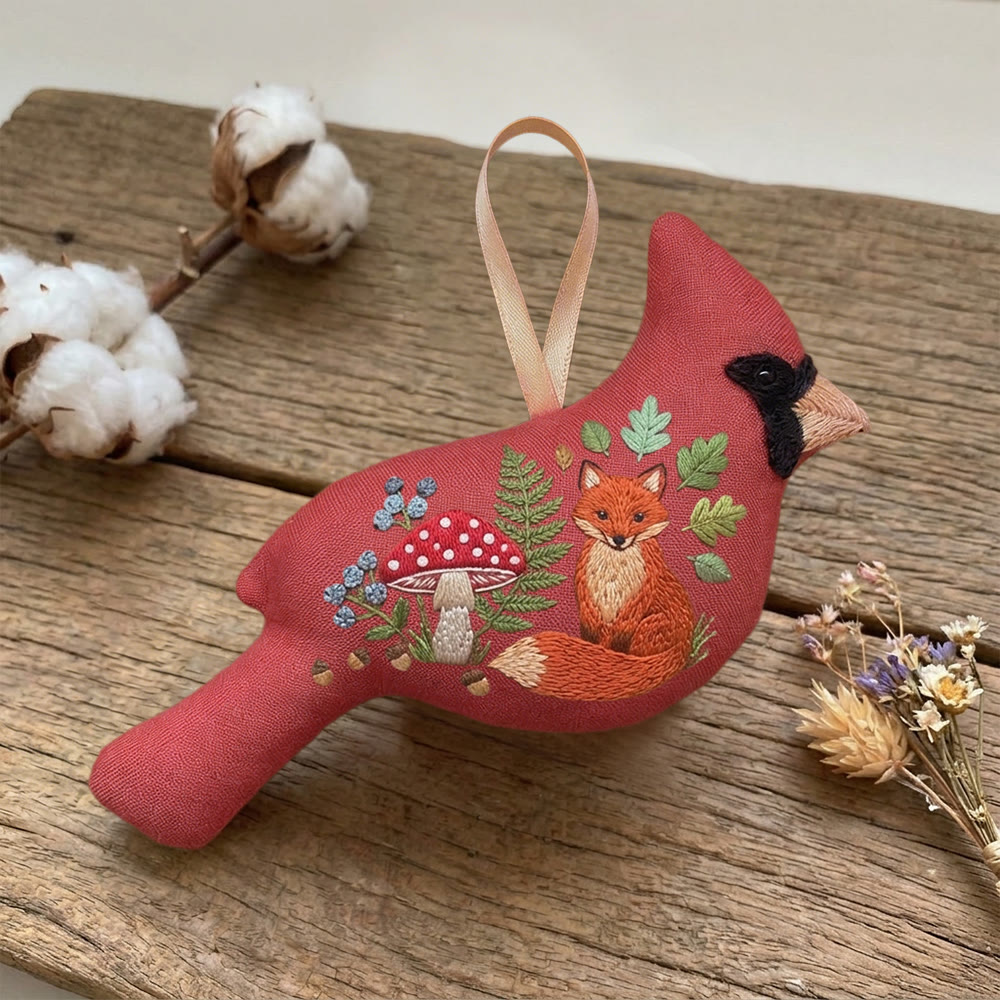 Rubbyoo Cardinal Embroidery Kit - Cute Woodland Fox | Perfect Gift For Kids | Nursery Decoration - image 7
