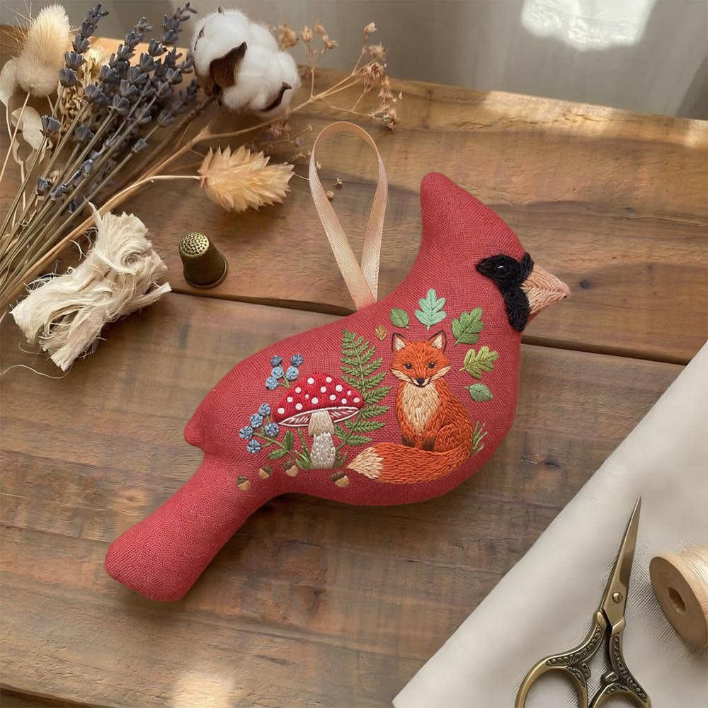Rubbyoo Cardinal Embroidery Kit - Cute Woodland Fox | Perfect Gift For Kids | Nursery Decoration - image 5