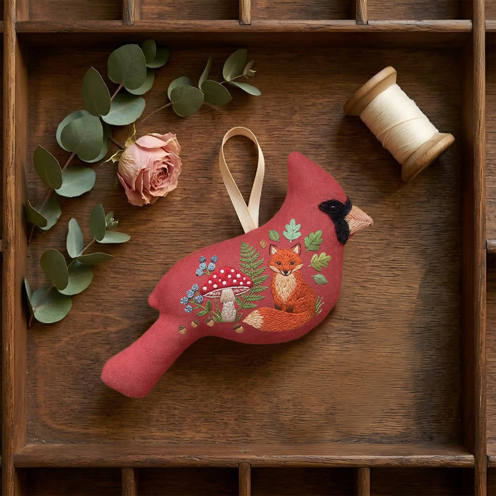 Rubbyoo Cardinal Embroidery Kit - Cute Woodland Fox | Perfect Gift For Kids | Nursery Decoration - image 6