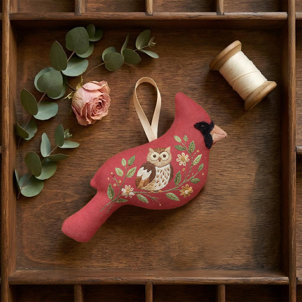 Rubbyoo Cardinal Embroidery Kit - Nature Owl Design | Handmade Gift | Cozy Home Accent - image 6