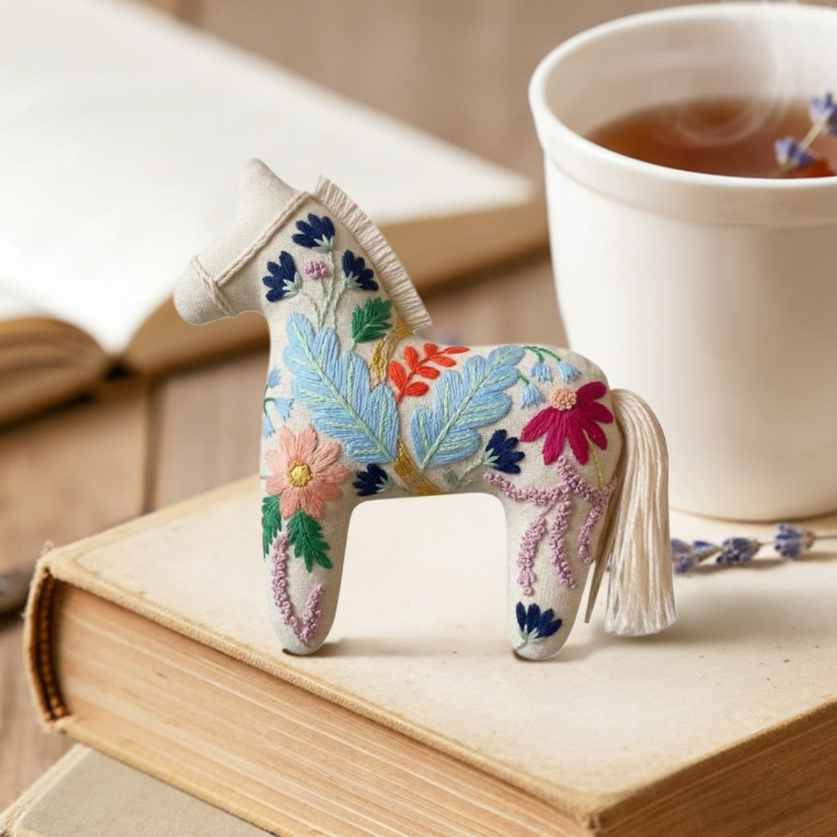 Rubbyoo Dala Horse Embroidery Kit - Vibrant Botanic | Unique Hanging Decor | Adorable Animal Craft  - image 5