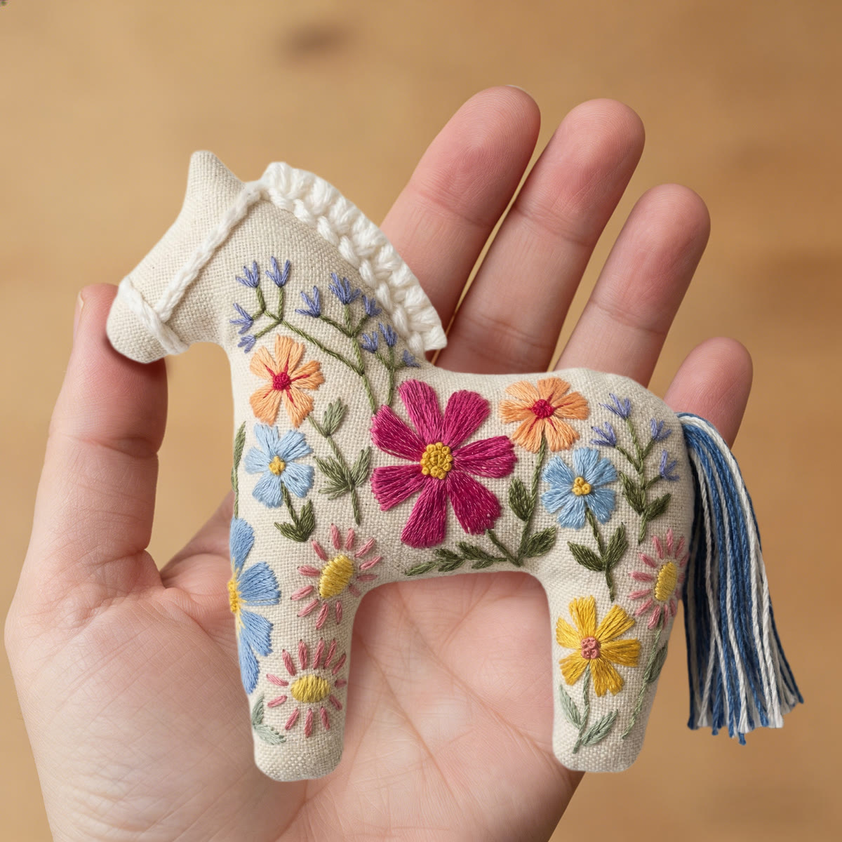 Rubbyoo Dala Horse Embroidery Kit - Spring Flower | Floral Handmade Art | Creative Animal Ornament - image 6