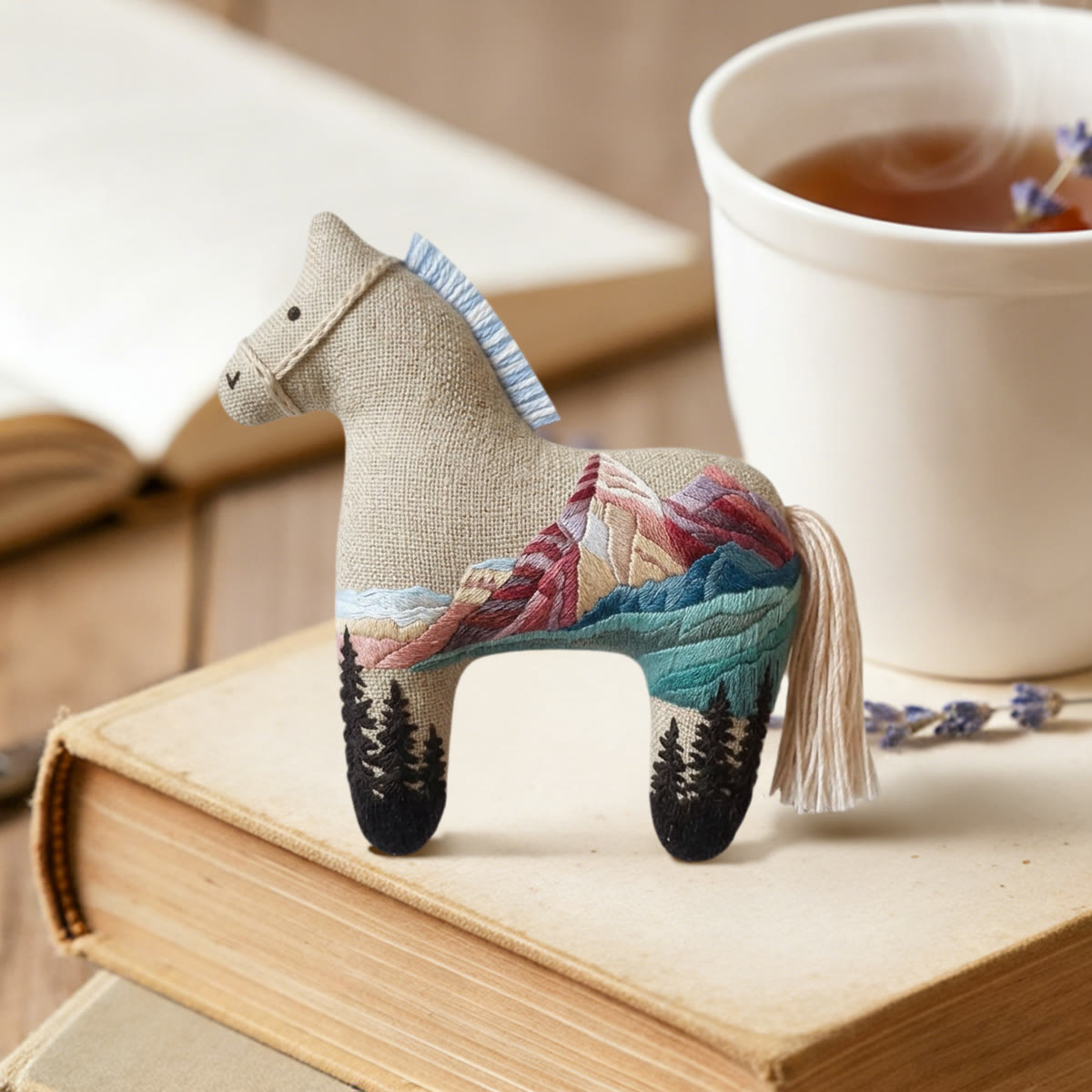 Rubbyoo Dala Horse Embroidery Kit - Mountain View | Mini Stuffed Animal Toy | Beginner Handmade Art  - image 3