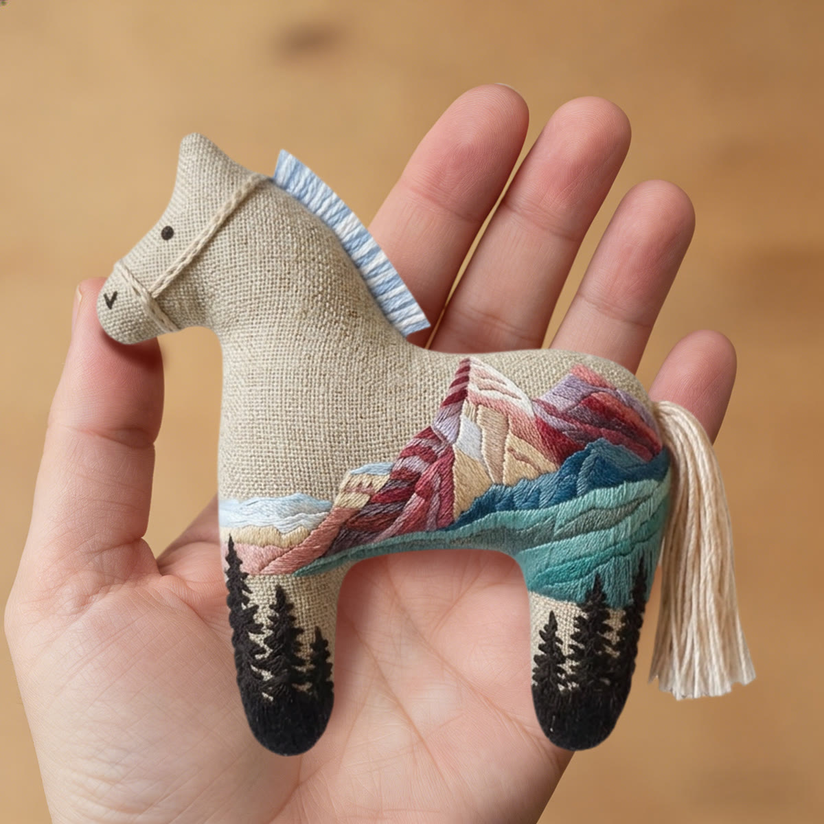 Rubbyoo Dala Horse Embroidery Kit - Mountain View | Mini Stuffed Animal Toy | Beginner Handmade Art  - image 6