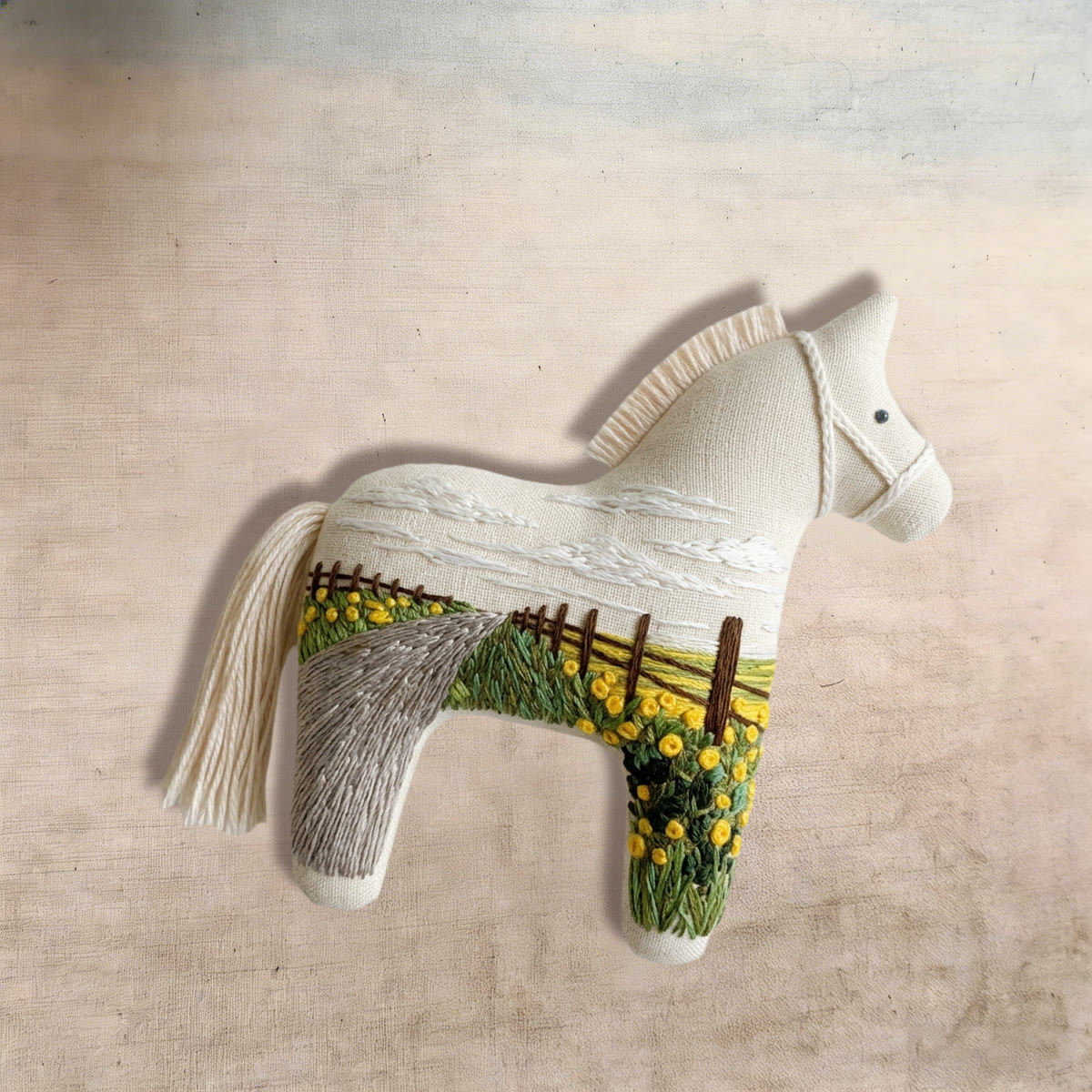 Rubbyoo Dala Horse Embroidery Kit - Suburban Scenery | Stuffed Handmade Toy | Unique Home Decor - image 6