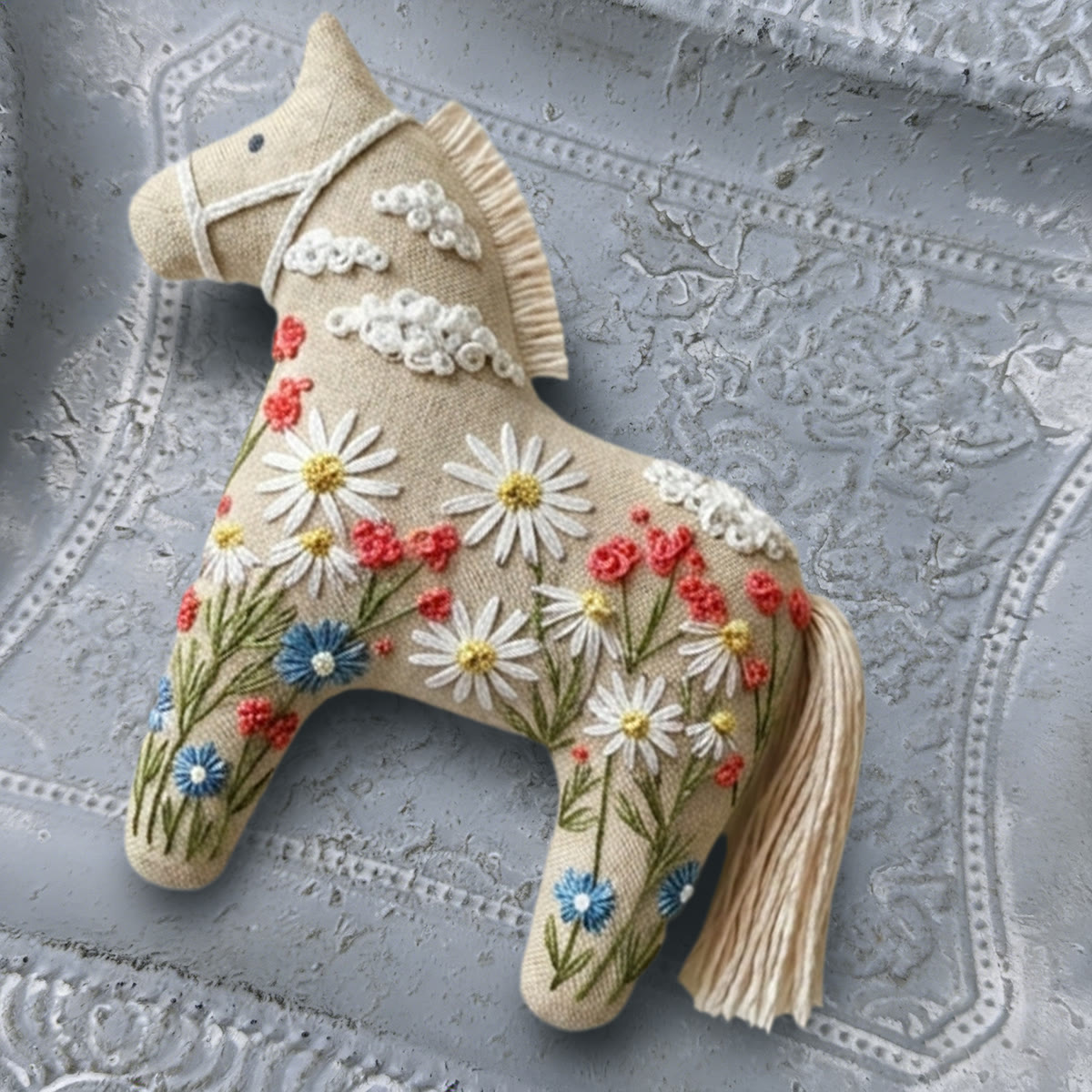 Rubbyoo Dala Horse Embroidery Kit - Daisy Flowers | Decorative Holiday Art | Perfect Handmade Gift - image 8