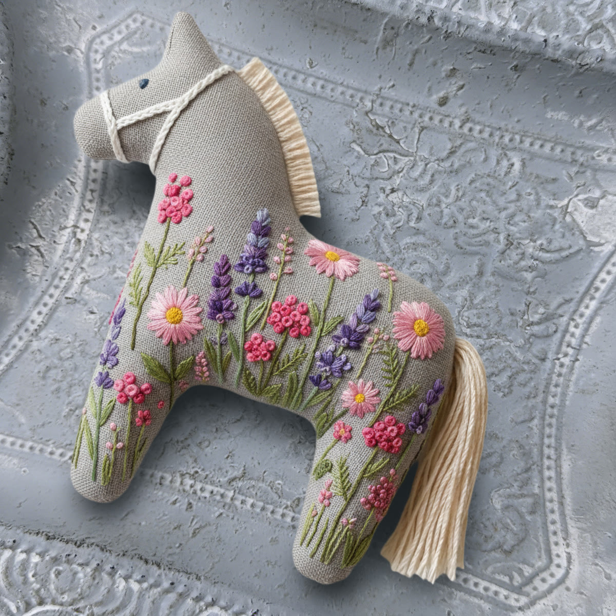 Rubbyoo Dala Horse Embroidery Kit - Pink And Purple Flower | Diy Handcrafted Art | Precious Gift For Her - image 9