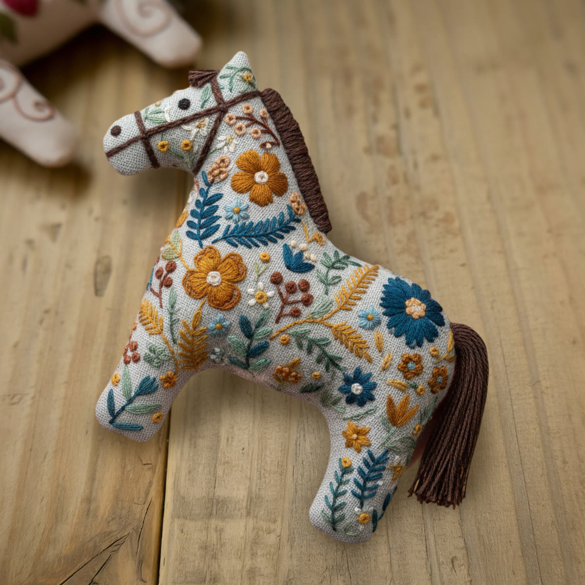 Rubbyoo Dala Horse Embroidery Kit - Blooming Flower | Home Decor Gift | Nice Bagpack Ornaments - image 7