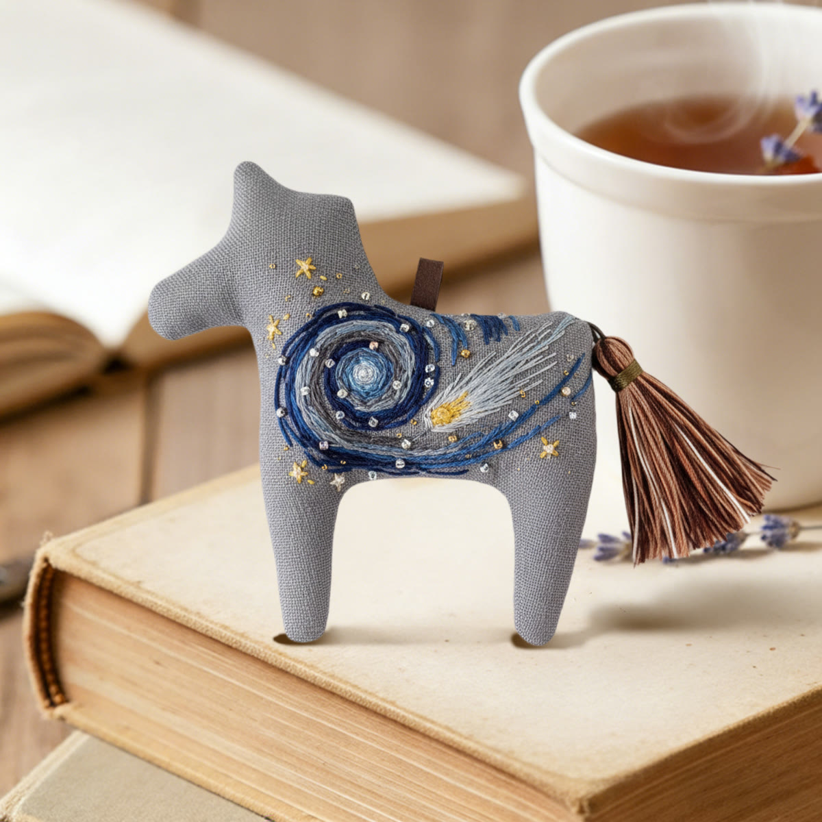 Rubbyoo Dala Horse Embroidery Kit - Cosmic Design | Small Meaningful Gift | Hanging Sewing Ornament - image 2