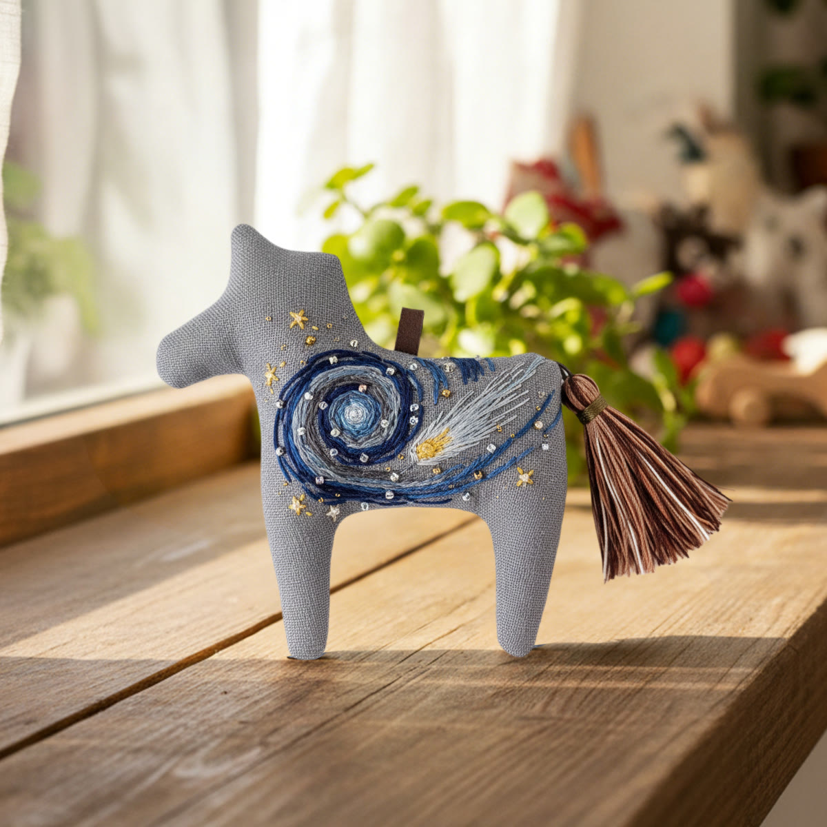 Rubbyoo Dala Horse Embroidery Kit - Cosmic Design | Small Meaningful Gift | Hanging Sewing Ornament - image 4