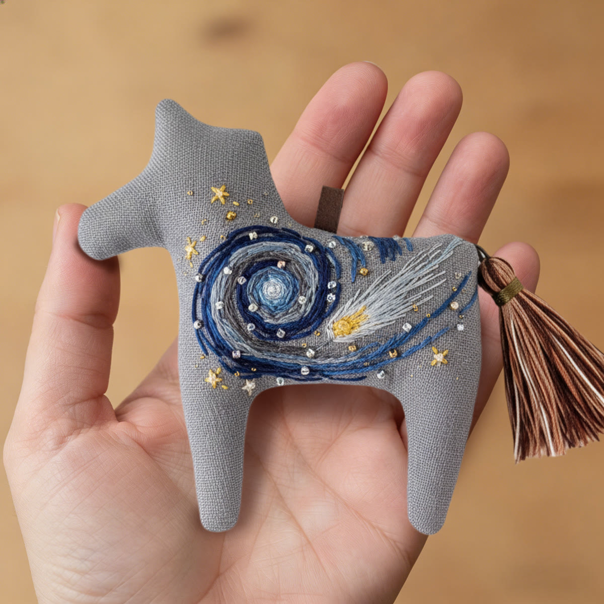 Rubbyoo Dala Horse Embroidery Kit - Cosmic Design | Small Meaningful Gift | Hanging Sewing Ornament - image 6