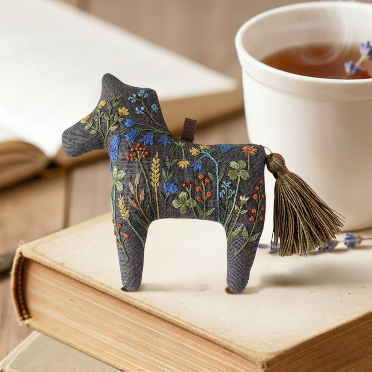 Rubbyoo Dala Horse Embroidery Kit - Meadow Flowers | Craft For Mothers Day | Relaxing Hanging Decor - image 2