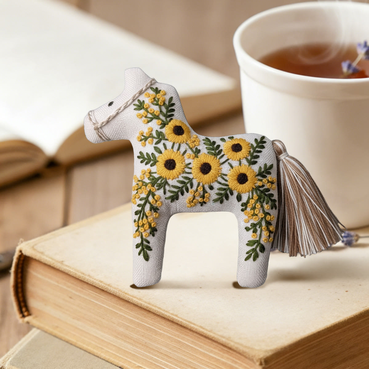 Rubbyoo Dala Horse Embroidery Kit - Sunflower Pattern | Mothers Day Gift  | Bright Floral Ornament  - image 2