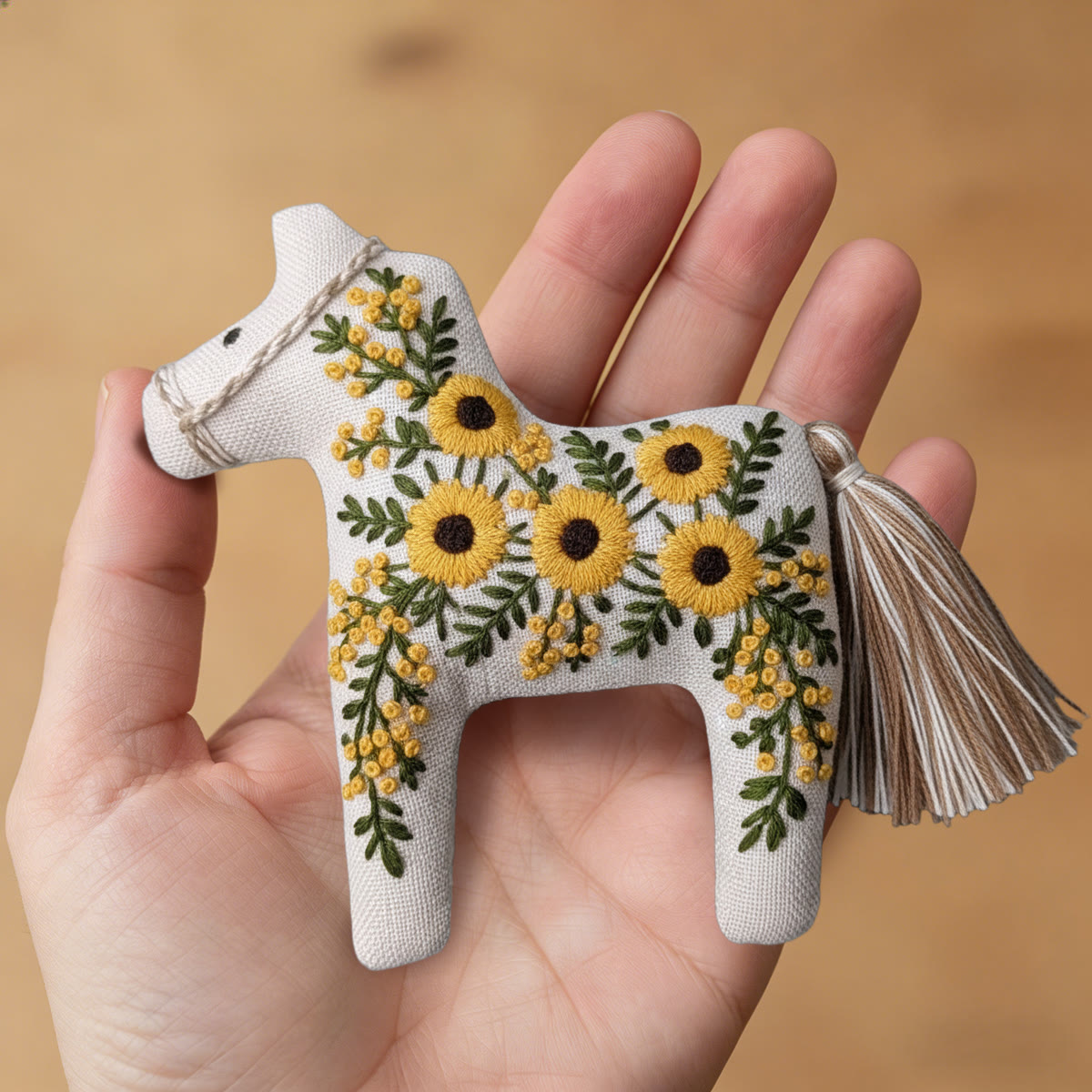 Rubbyoo Dala Horse Embroidery Kit - Sunflower Pattern | Mothers Day Gift  | Bright Floral Ornament  - image 7