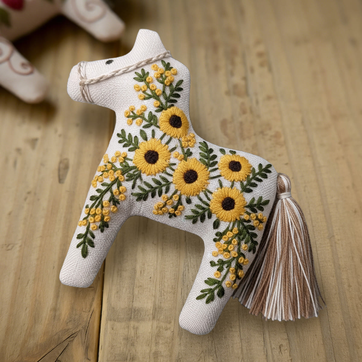 Rubbyoo Dala Horse Embroidery Kit - Sunflower Pattern | Mothers Day Gift  | Bright Floral Ornament  - image 8