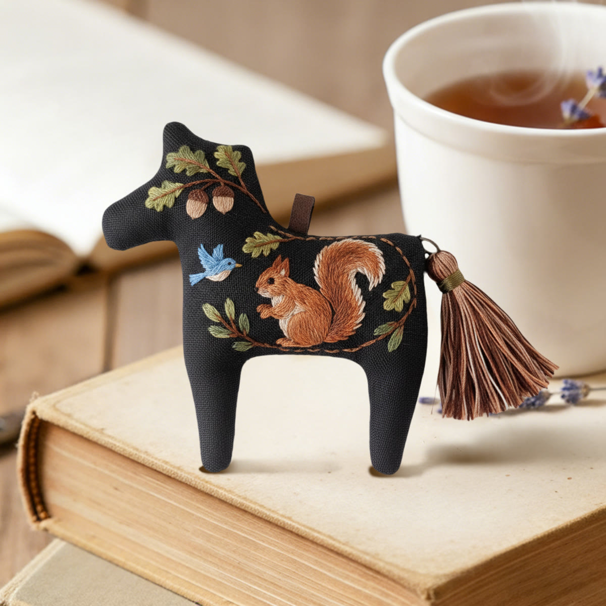 Rubbyoo Dala Horse Embroidery Kit - Squirrel Design | Cute Gift For Kids | Fairy-tale Home Ornament - image 2