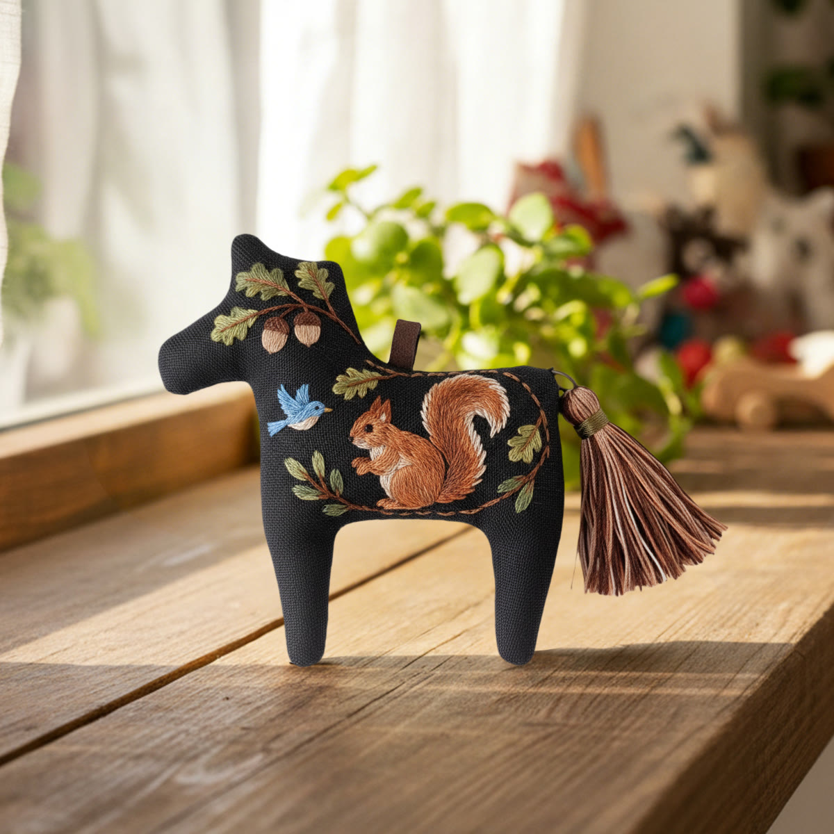 Rubbyoo Dala Horse Embroidery Kit - Squirrel Design | Cute Gift For Kids | Fairy-tale Home Ornament - image 3