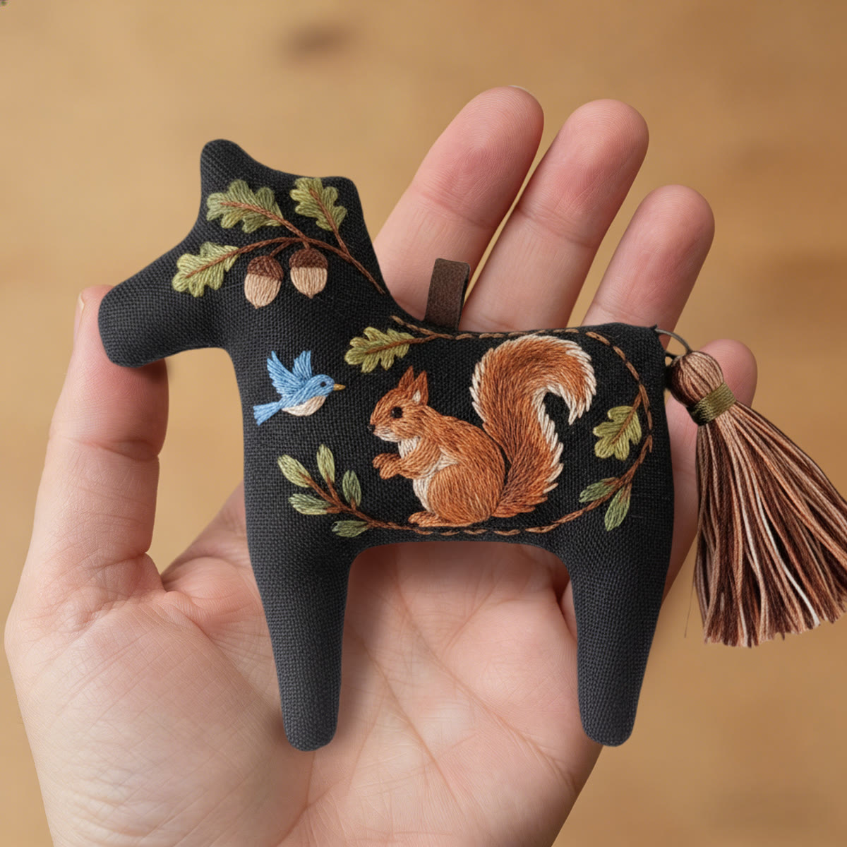 Rubbyoo Dala Horse Embroidery Kit - Squirrel Design | Cute Gift For Kids | Fairy-tale Home Ornament - image 8