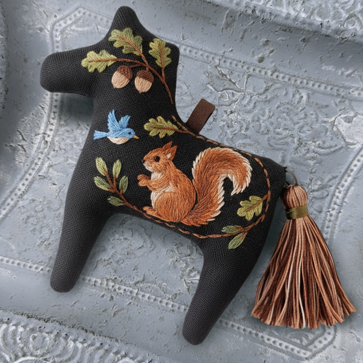 Rubbyoo Dala Horse Embroidery Kit - Squirrel Design | Cute Gift For Kids | Fairy-tale Home Ornament - image 6