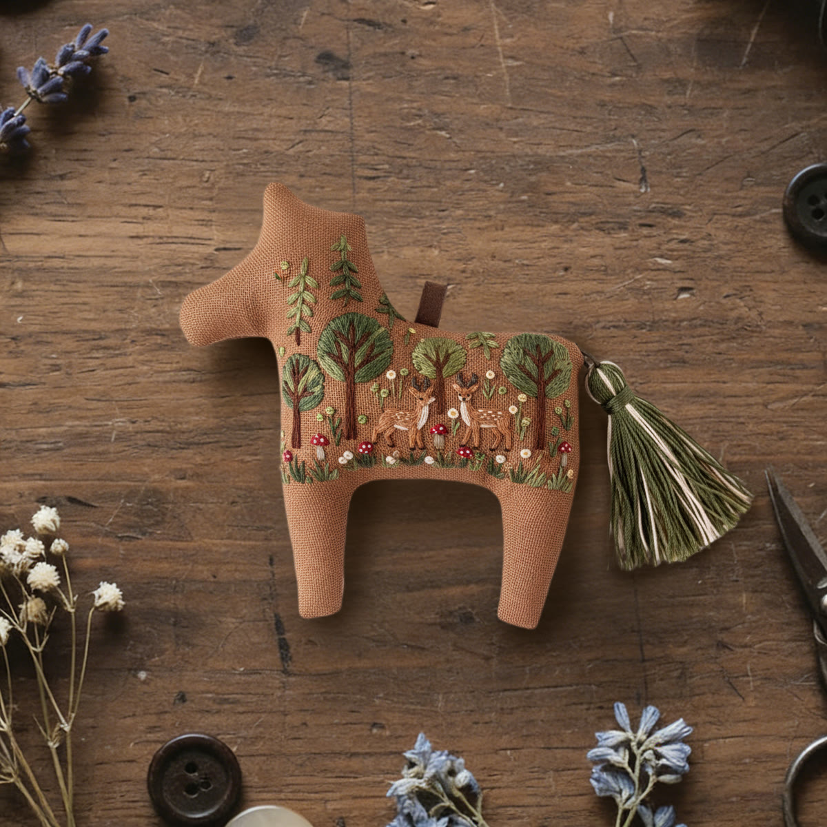 Rubbyoo Dala Horse Embroidery Kit - Baby Deer | Birthday Gift | Kids Room Decor - 6 inches hoop kit - image 1