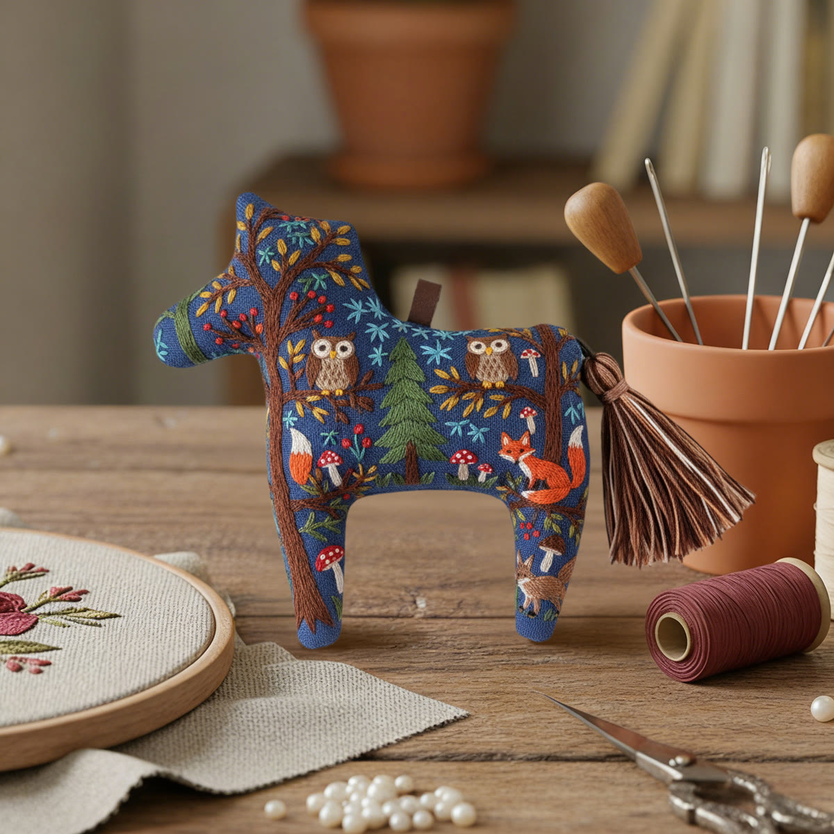 Rubbyoo Dala Horse Embroidery Kit - Forest Animals | Gift For Kids | Woodland Hanging Decor  - image 5
