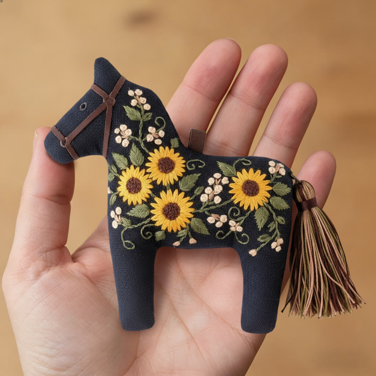 Rubbyoo Dala Horse Embroidery Kit - Bright Floral Bouquet | Gift For Her  | Scandinavian Style Ornament - image 7