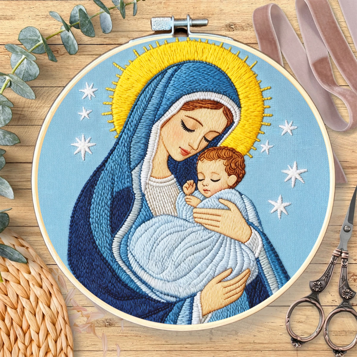 Rubbyoo Embroidery Kit - Sacred Nativity Art | Religious Wall Decor | Modern Diy Craft  - image 9