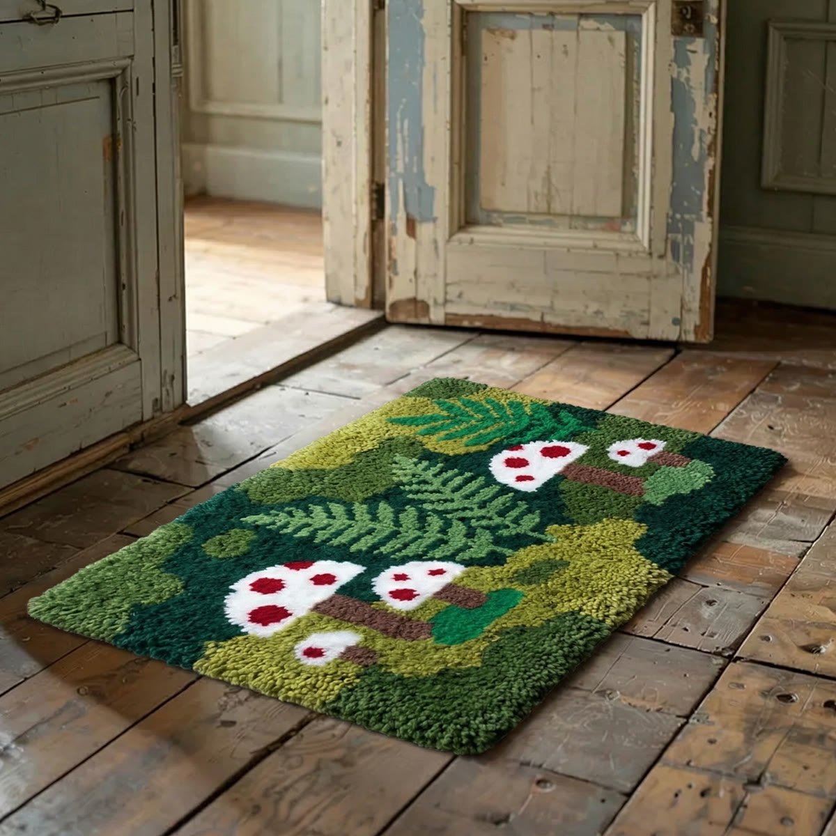 Rubbyoo Latch Hook Rug Kit - Vintage Mushroom | Handmade Modern Carpet | Soft Plush Craft - image 2