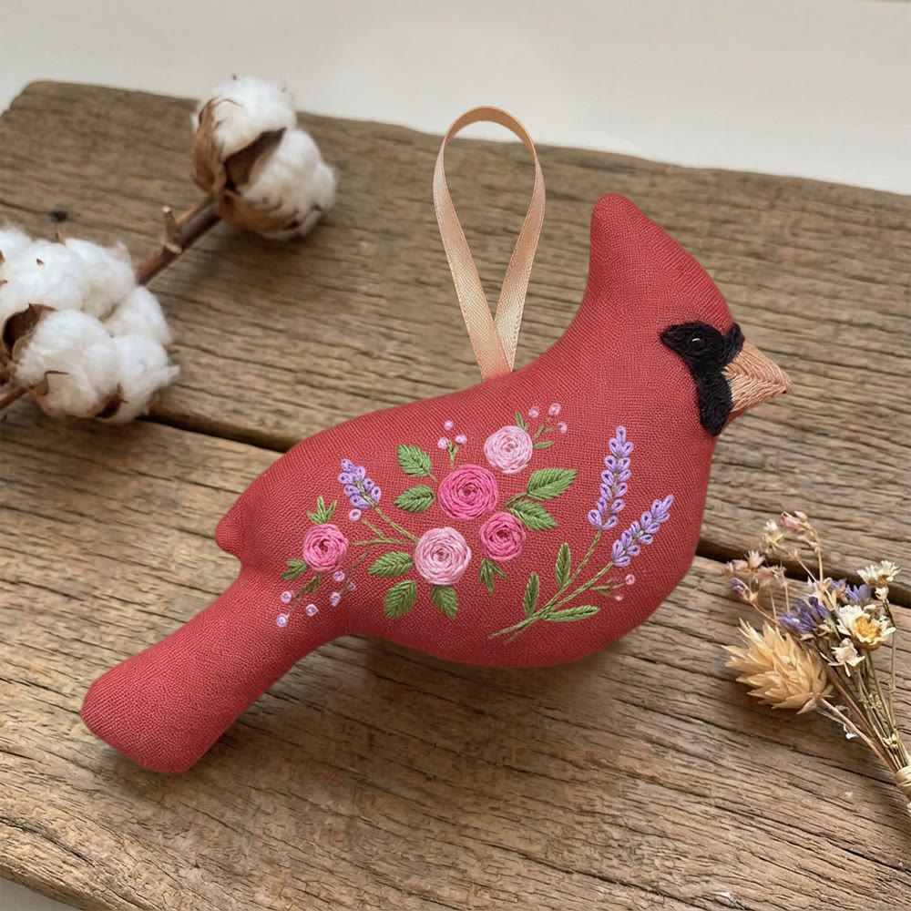 Rubbyoo Cardinal Embroidery Kit - Lavender And Rose Pattern | Handmade Gift Idea | Window Hanging Decoration - image 7