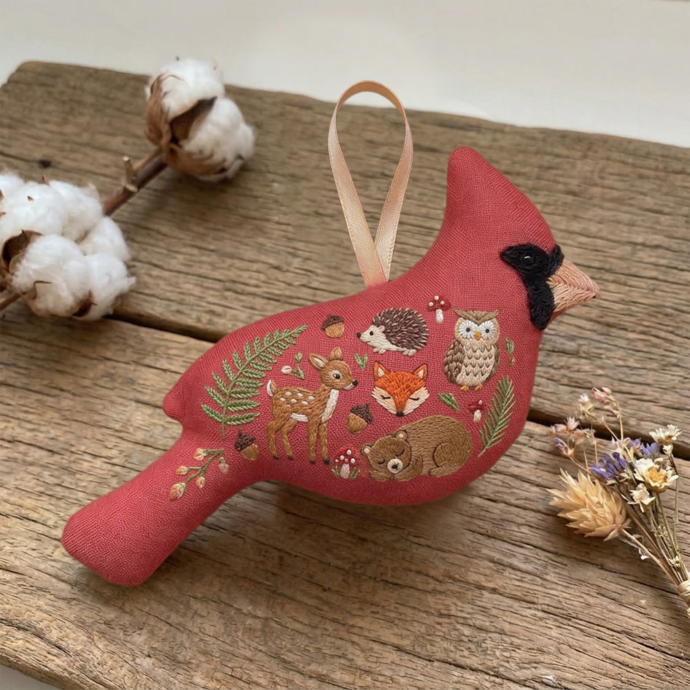Rubbyoo Cardinal Embroidery Kit - Woodland Animals | Unique Artisan Gift | Nursery Hanging Decor - image 7