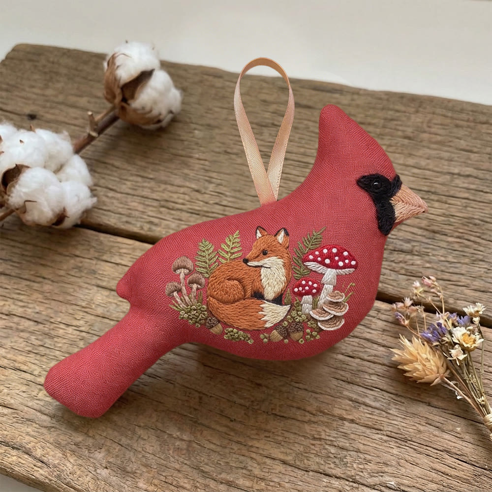 Rubbyoo Cardinal Embroidery Kit - Resting Fox | Gift For Kids | Woodland Nursery Decor - image 7