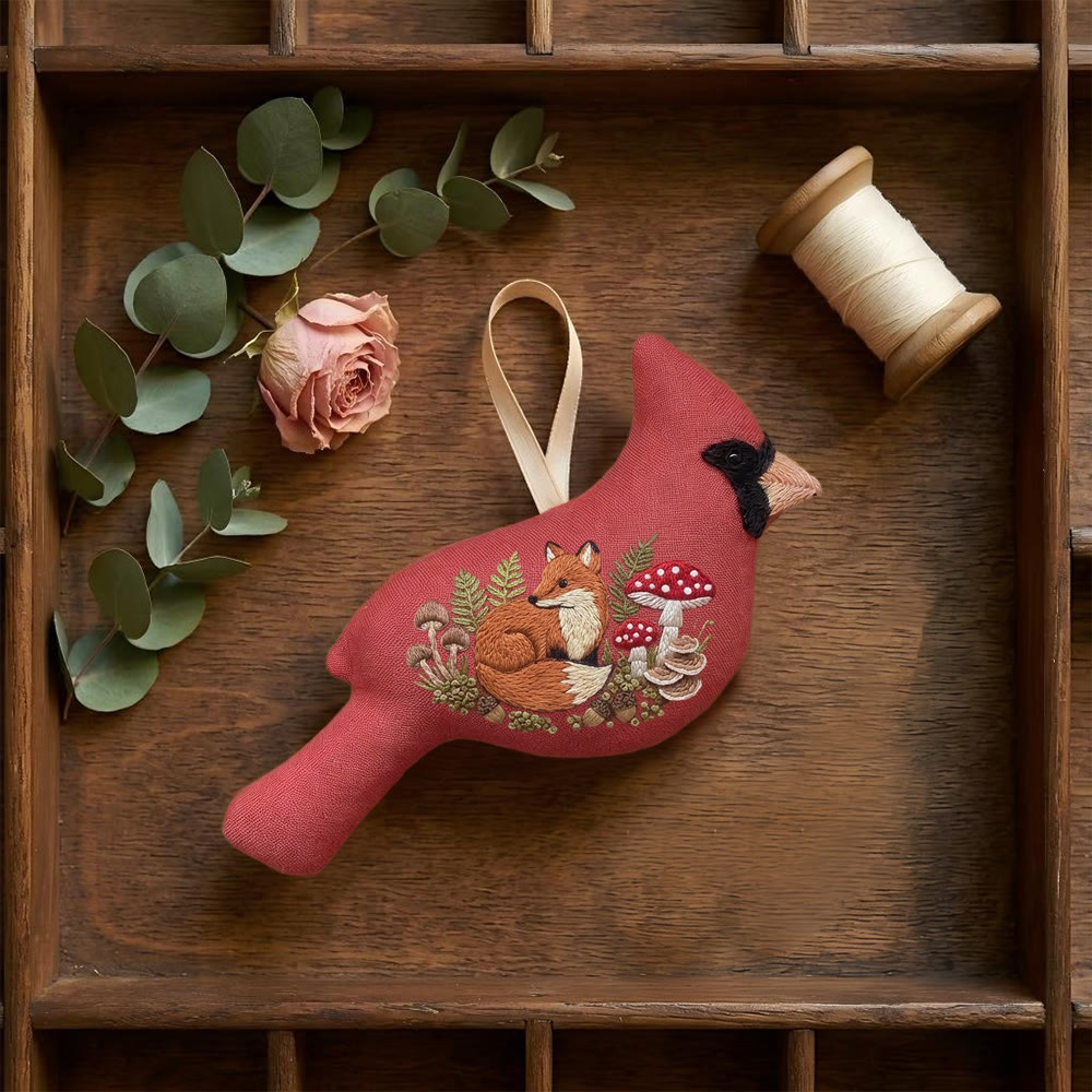 Rubbyoo Cardinal Embroidery Kit - Resting Fox | Gift For Kids | Woodland Nursery Decor - image 6